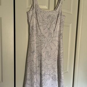 Elegant Floral Midi Dress in White